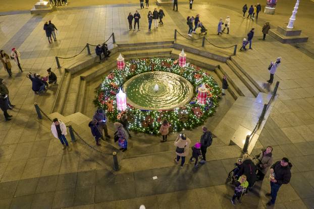 Pogled iz zraka na Advent u Zagrebu