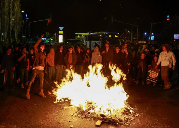 Israelis protest a ceasefire deal, in Jerusalem