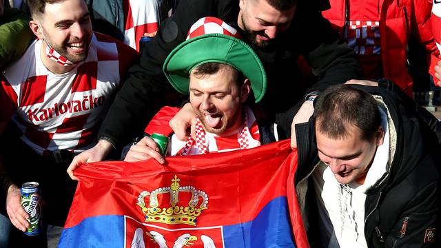Szeged: Hrvatski i srpski navijači u gradu uoči početka utakmice 