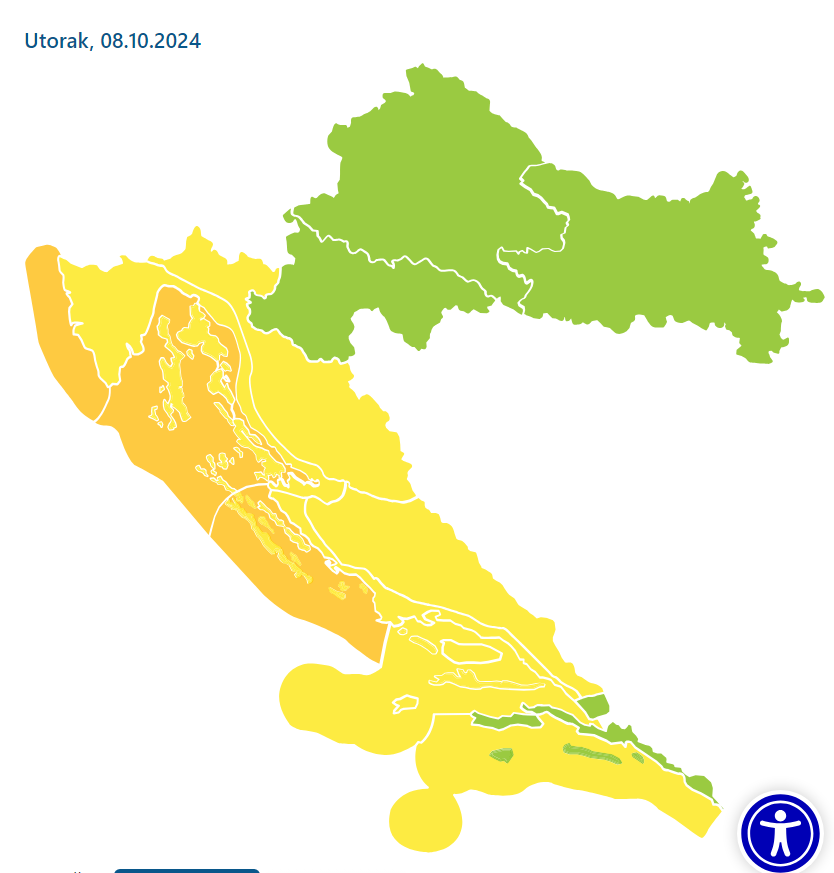 Stiže grmljavinsko nevrijeme. Na Jadranu udari juga. Na snazi je i narančasti meteoalarm