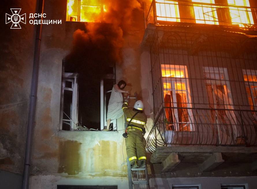 Aftermath of a Russian drone strike in Odesa