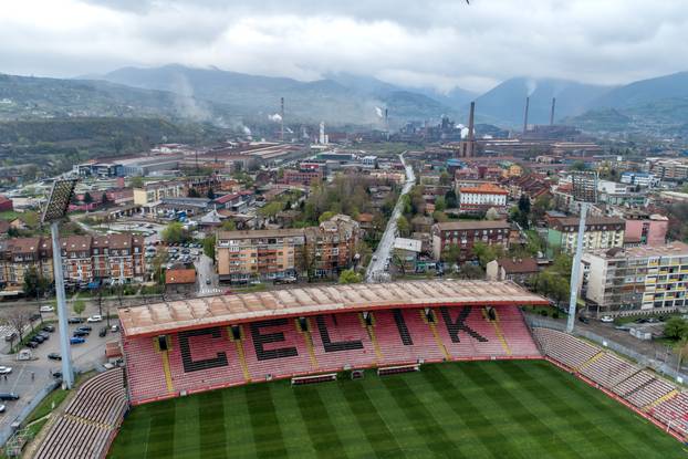 Pogled iz zraka na stadion Bilino Polje u Zenici