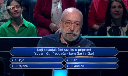 U posljednjem 'Milijunašu' ove sezone Joška zbunilo pitanje o pogačama: Znate li vi odgovor?