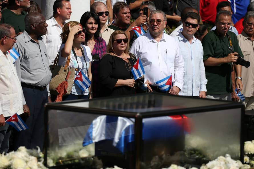 FILE PHOTO: Fidel Castro Diaz-Balart watches the caravan carrying the ashes of his father Cuba's late President Fidel Castro as it arrives in Santiago de Cuba