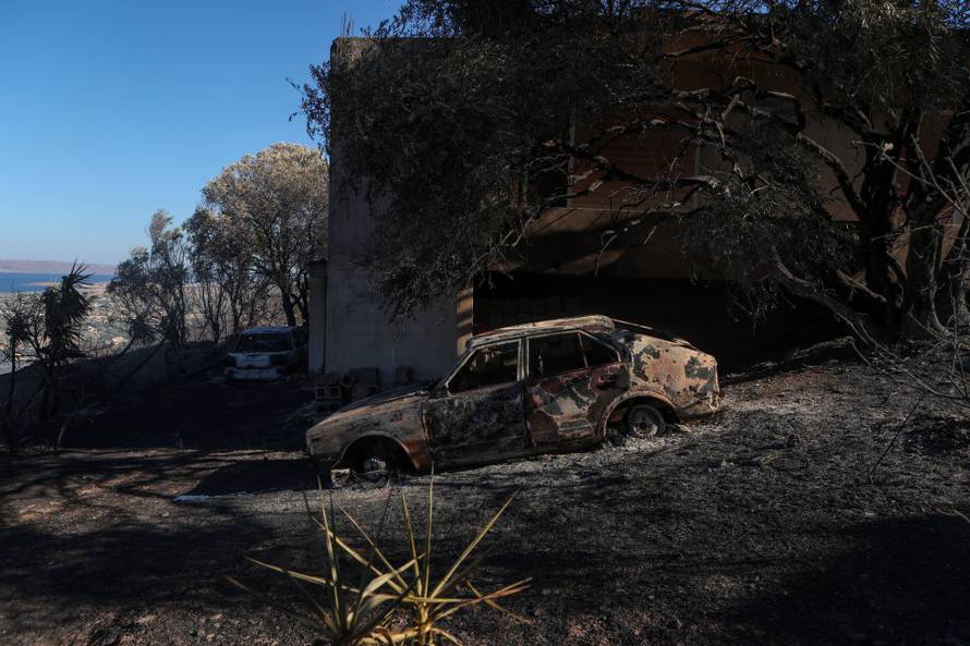 Wildfire burns in Keratea, near Athens