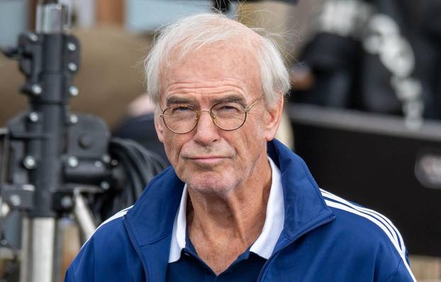 EXCLUSIVE: **EMBARGO: Strictly No Web Before 15:45 GMT 25th April 2024 ** No Time To Dye! Pierce Brosnan Is Barely Recognisable As He Is Seen For The First Time Playing Prince Naseem Hamed's Trainer Brendan Ingle In A Movie About The Boxer's Life - 23 Apr