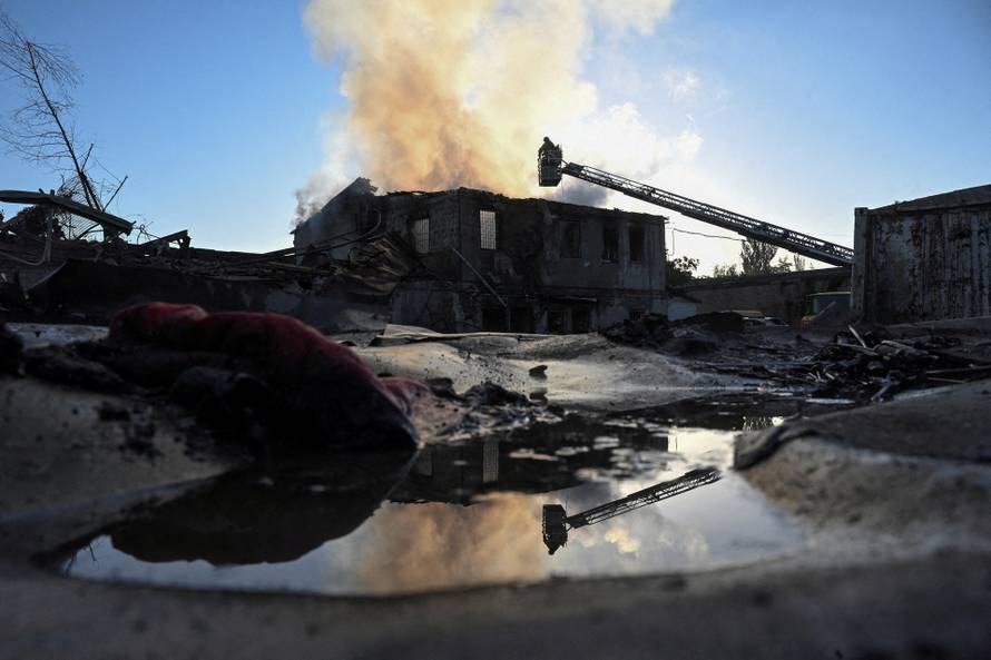 FILE PHOTO: Aftermath of a Russian air strike in Zaporizhzhia