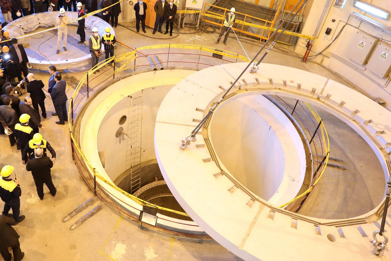 View of water nuclear reactor at Arak