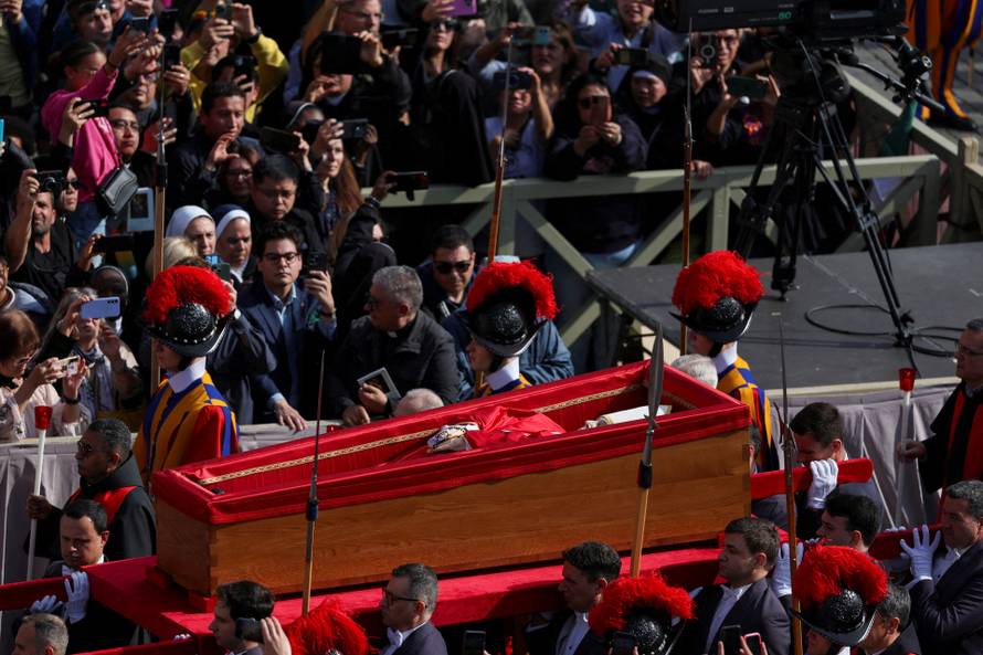 Pope Francis' coffin is transferred to St. Peter's Basilica