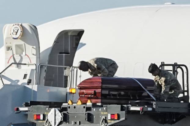 The body of slain conservative activist Charlie Kirk is transported aboard Air Force Two