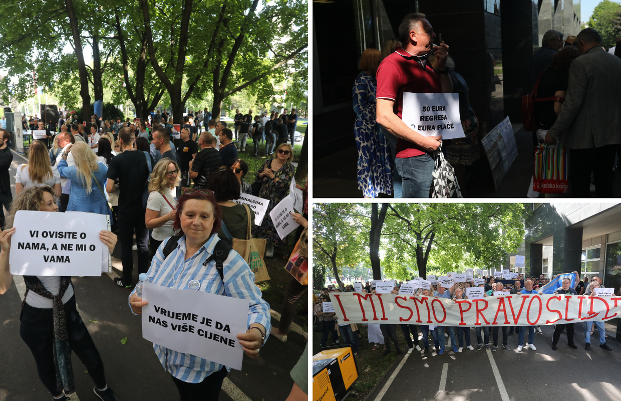 Prosvjed pravosudnih policajaca ispred Ministarstva pravosuđa: Traže povećanje plaće za 15%