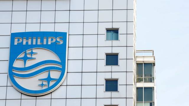 FILE PHOTO: Logo of Dutch technology company Philips is seen at its company headquarters in Amsterdam