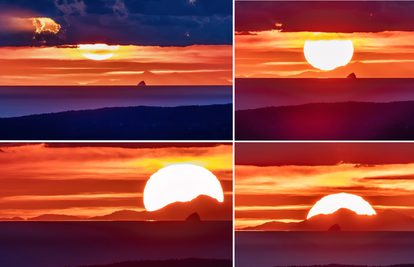 Veličanstveni prizori zalaska Sunca s Mosora: Nebo je bilo toliko čisto da se vidjela Italija