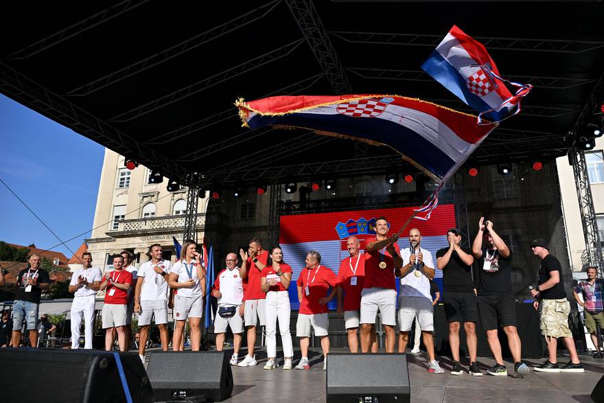 Doček hrvatskih olimpijaca na Trgu bana Jelačića