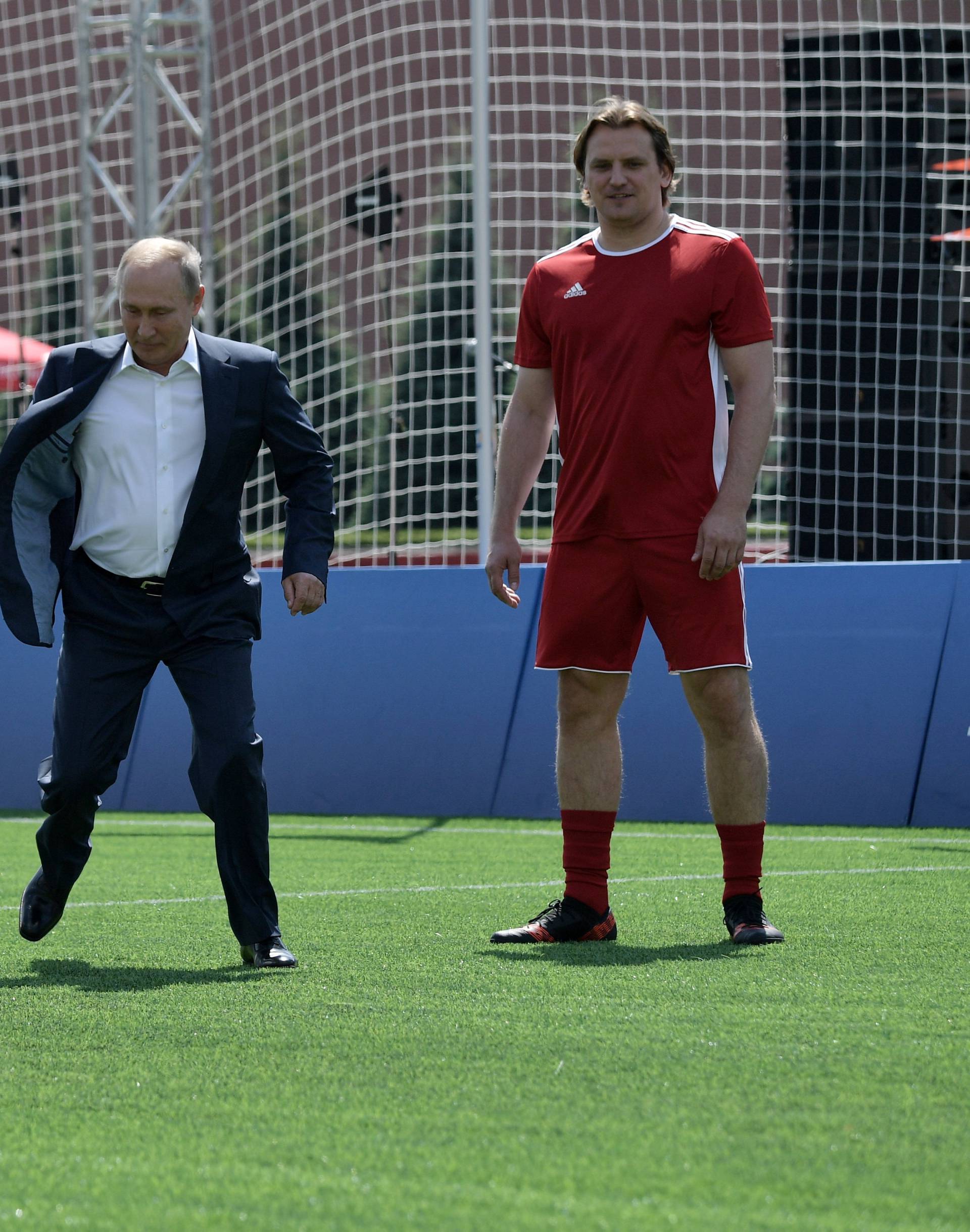 Russian President Putin visits the World Cup Football Park in central Moscow