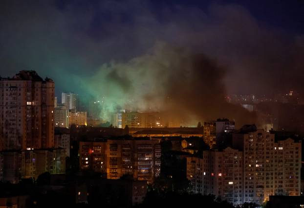 Russian drone and missile strike in Kyiv