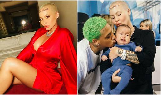 Amber Rose je na sred čela istetovirala imena svojih sinova