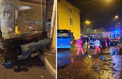 Autobus se sudario s autom pa proklizao u  zid zgrade: Vozača su hitno prevezli u bolnicu...