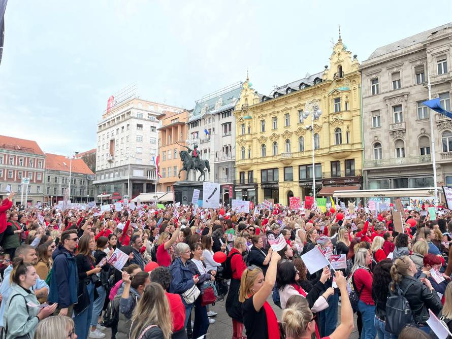 VIDEO Prosvjed odgojitelja u Zagrebu: 'Nedostaje nas 5000, desetljećima smo zanemarivani'