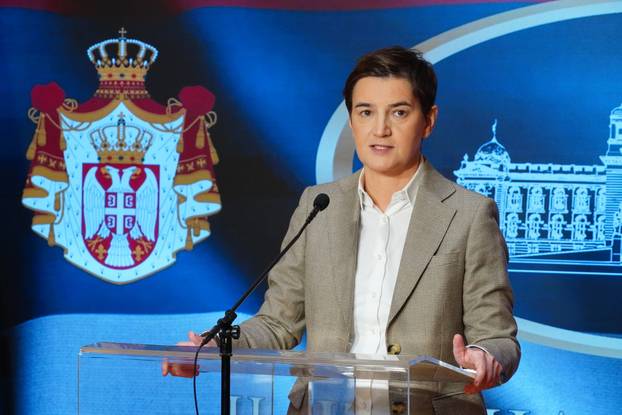 Beograd: Konferencija za medije predsjednice Narodne skupštine Srbije Ane Brnabić