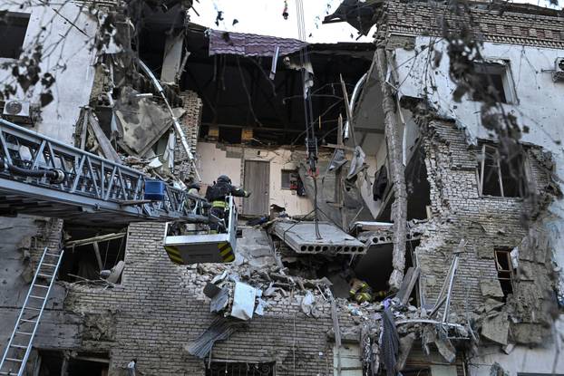 Aftermath of a Russian air strike in Zaporizhzhia