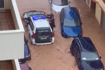 Storm Gabrielle floods Ibiza streets
