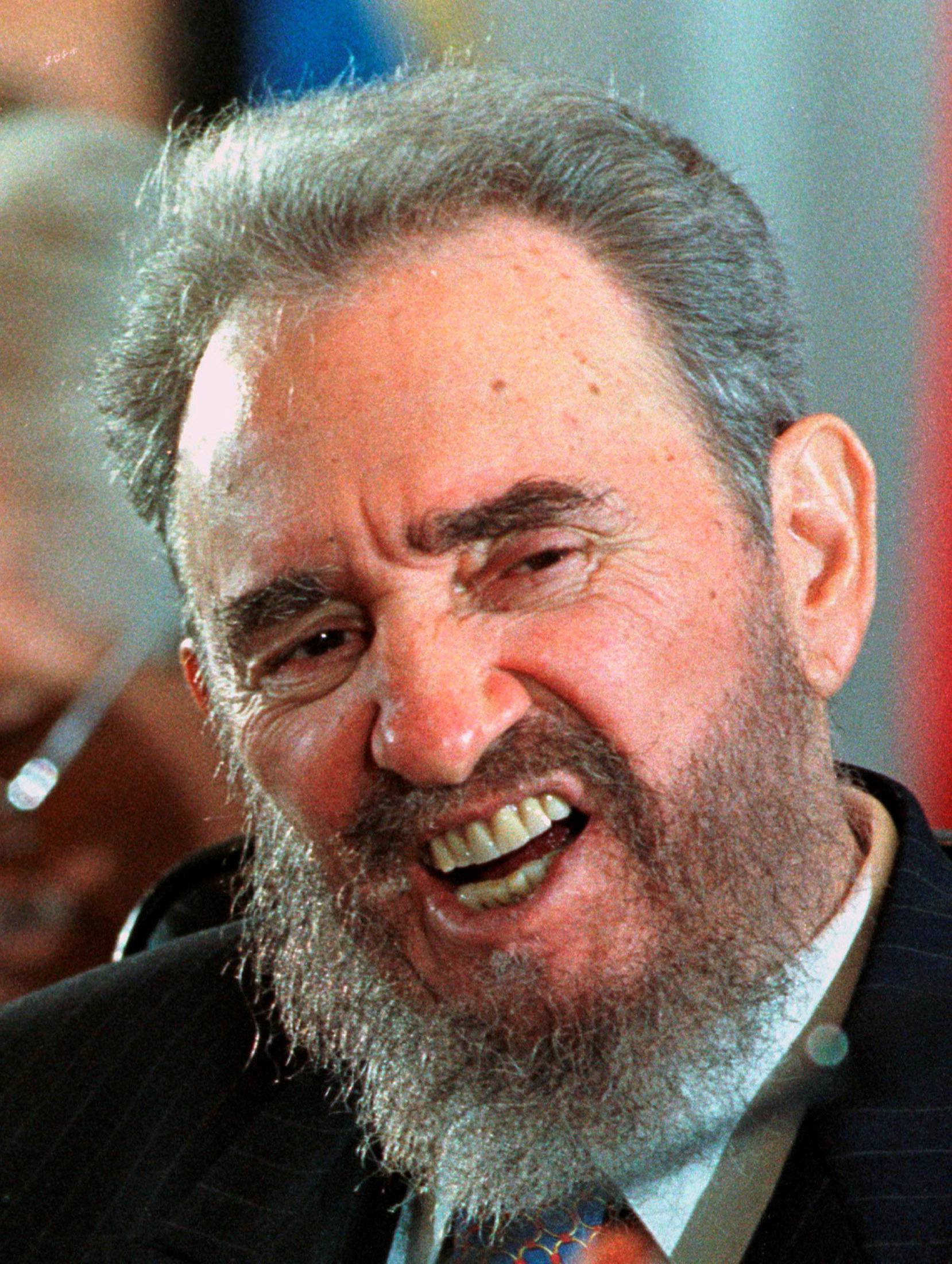File photo of then Cuban President Fidel Castro fighting a yawn on the first day of the VII Ibero-American summit on Margarita Island