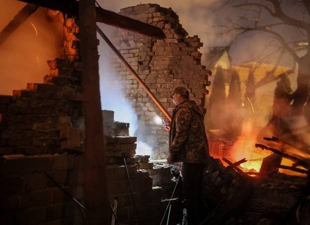 Russian drone and missile strike in Kyiv