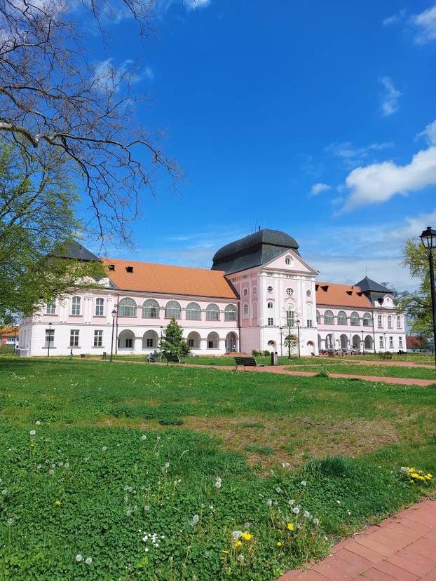Castle Pejacevic in Virovitica under blue sky - Slavonia, Croatia