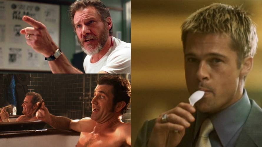 Pitt jede, Gibson obožava biti gol, a Ford stalno upire prstom