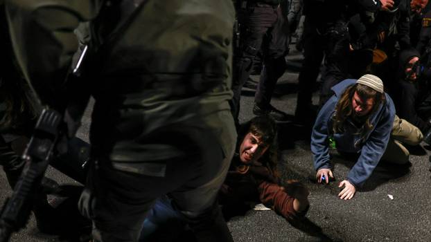 Israelis protest a ceasefire deal, in Jerusalem