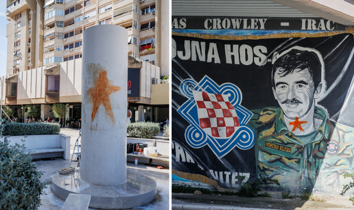 FOTO Vandali su bojom išarali spomenik HOS-a u Splitu