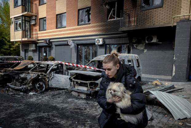 Aftermath of Russian missile and drone strikes in Kyiv region