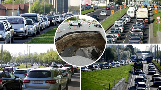 Bilo kuda, gužva svuda: Zbog rupe prometni kaos u Zagrebu