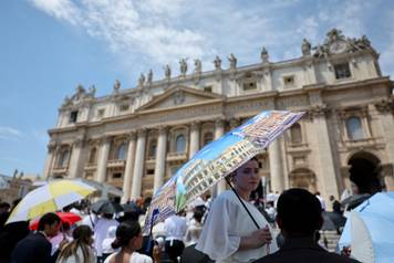 Pope Leo holds the weekly general audience in St. Peter's Square at the Vatican