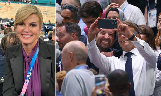 Kolinda pratila finale košarke, a na tribinama su se družili Fallon i Macron: Okinuli su i 'selfie'