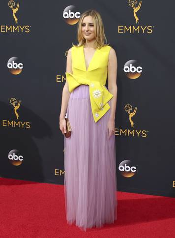 British actress Laura Carmichael arrives at the 68th Primetime Emmy Awards in Los Angeles