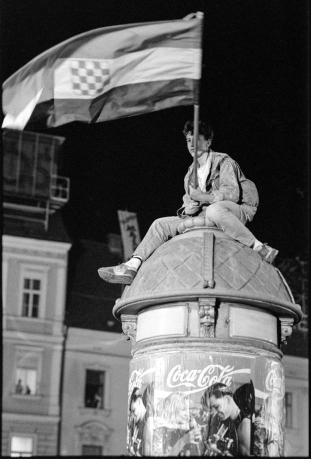 Zagreb: Svečano otkrivanje spomenika banu Josipu Jelačiću na istoimenom trgu, 15.10.1990.