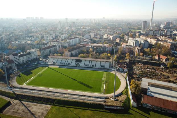 Fotografije iz zraka nogometnog stadiona u Kranjčevićevoj ulici