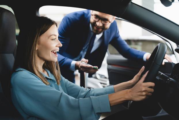 Satisfied,Happy,Caucasian,Female,Client,Customer,Woman,Sitting,At,The