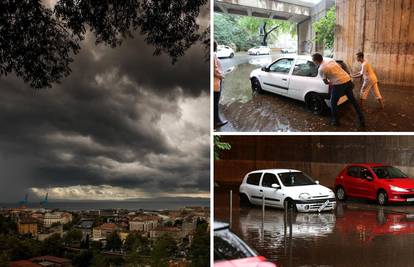 Grom srušio dimnjak kuće, auto zaglavio u bujici vode u tunelu