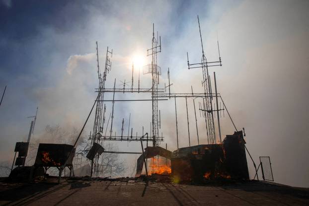 Eaton fire burns during a windstorm Altadena, California