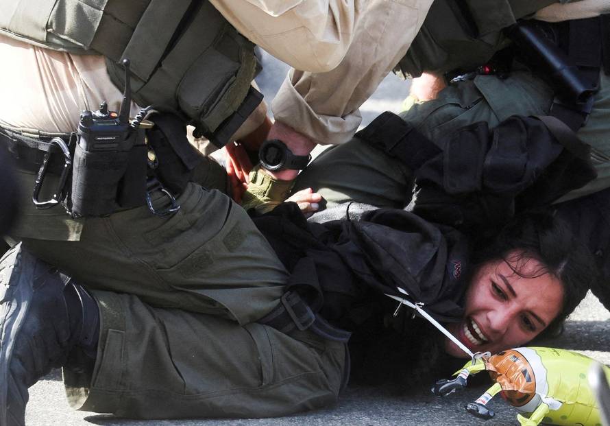 Protest against federal immigration sweeps, in Los Angeles