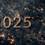 Glittering Numbers Representing the Year 2025 With Sparkling Background