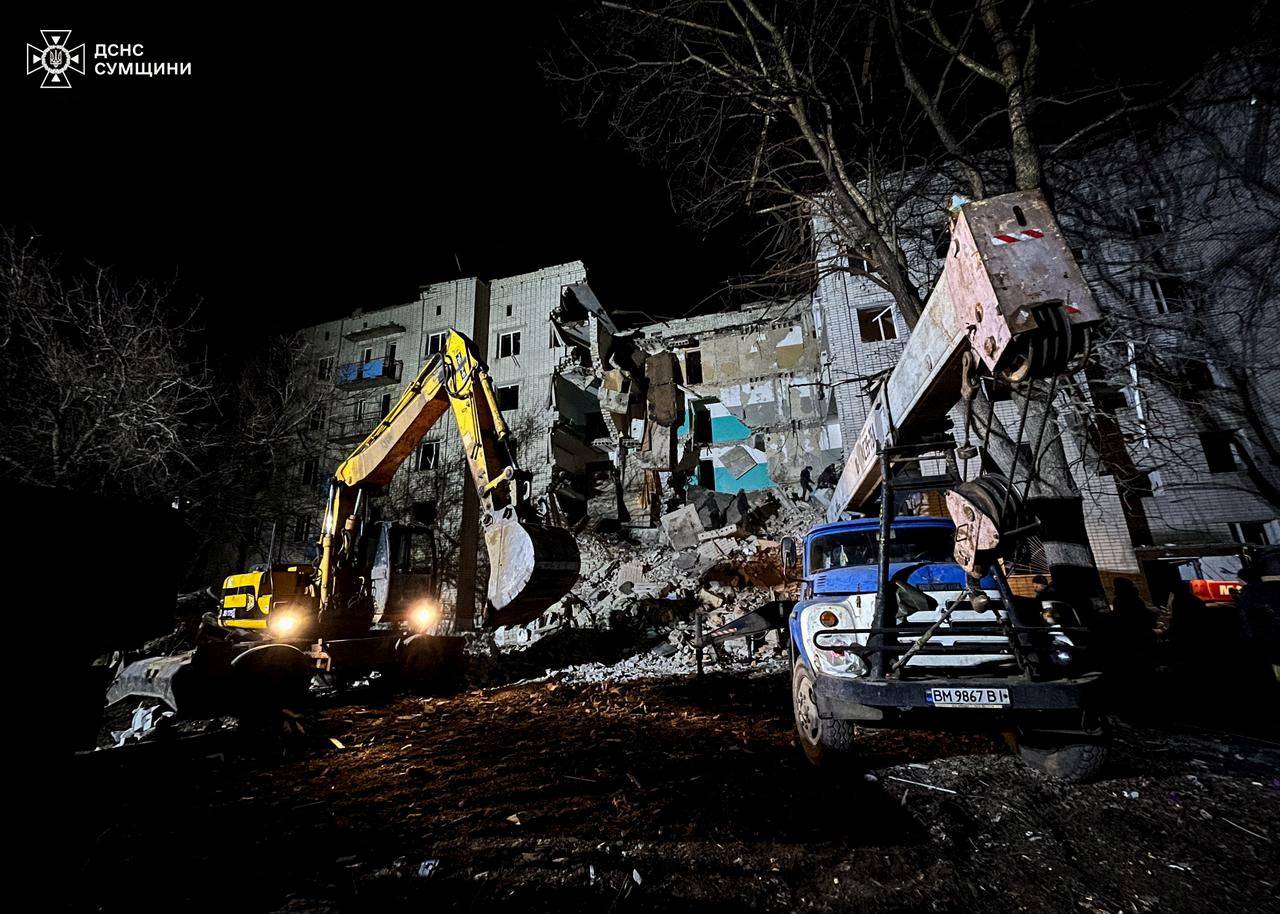 Aftermath of a Russian drone attack in Hlukhiv