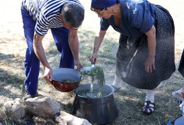 Vodice:Tradicionalni prvosvibanjski piknik u Rakitnici,spremanje divljeg zelja i pulente.