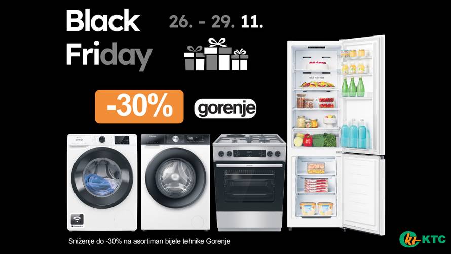 Black Friday u KTC supermarketima: Veliki popusti od 26-29.11. na tehničku robu