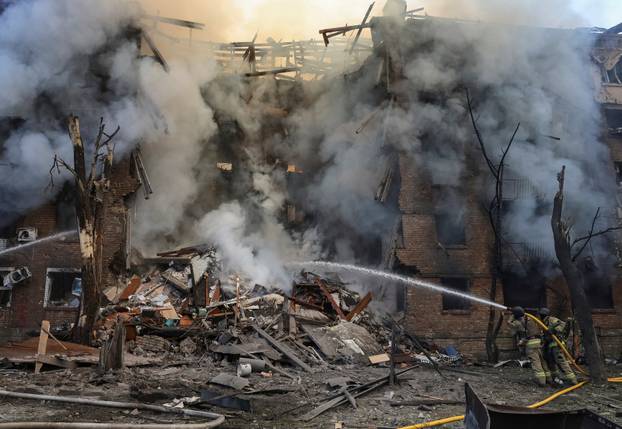 Russian drone and missile strike in Kyiv
