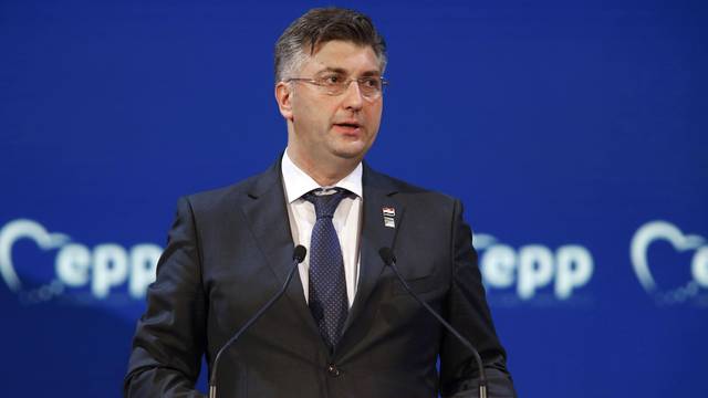 Croatia's Prime Minister Andrej Plenkovic takes part in a European People Party summit in St Julian's