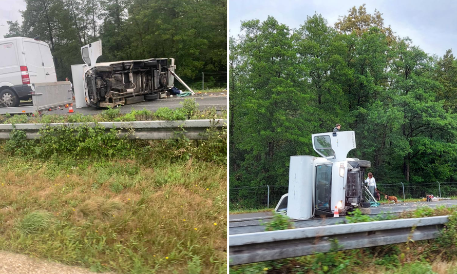 VIDEO Kod Karlovca se prevrnuo kamper, nastala velika kolona